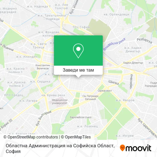 Областна Администрация на Софийска Област карта