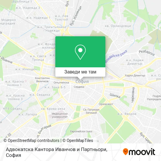 Адвокатска Кантора Иванчов и Партньори карта