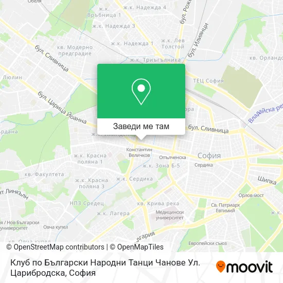 Клуб по Български Народни Танци Чанове Ул. Царибродска карта