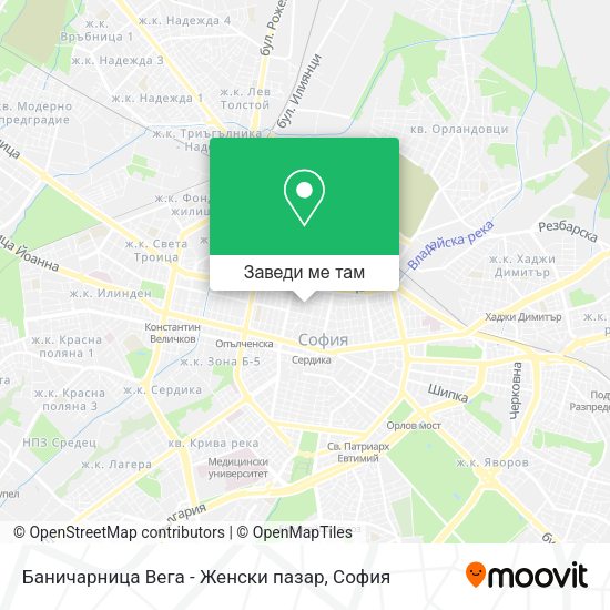 Баничарница Вега - Женски пазар карта