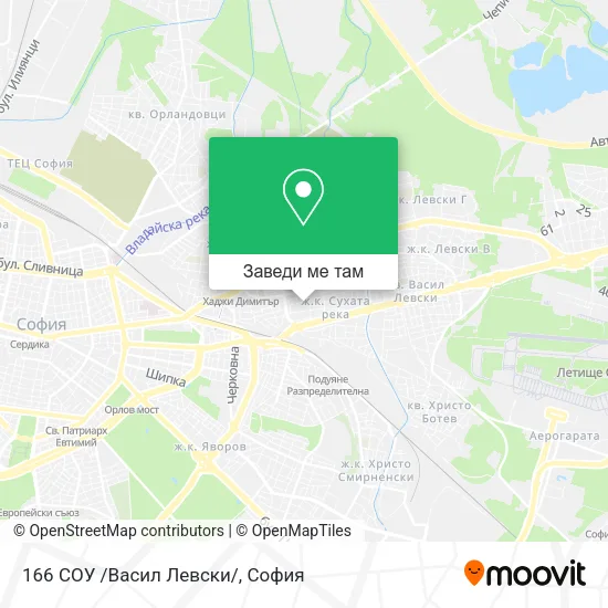 166 СОУ /Васил Левски/ карта
