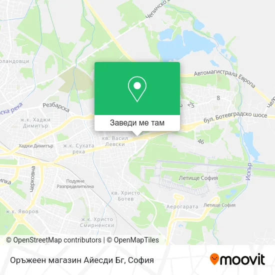 Оръжеен магазин Айесди Бг карта