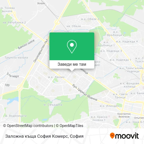 Заложна къща София Комерс карта