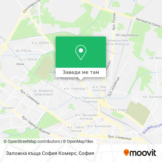 Заложна къща София Комерс карта