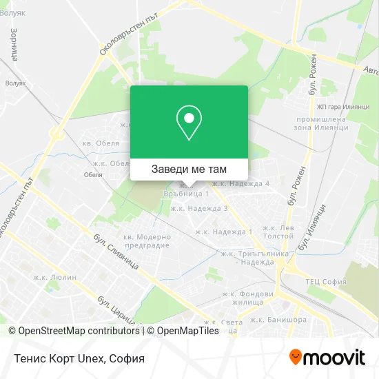 Тенис Корт Unex карта