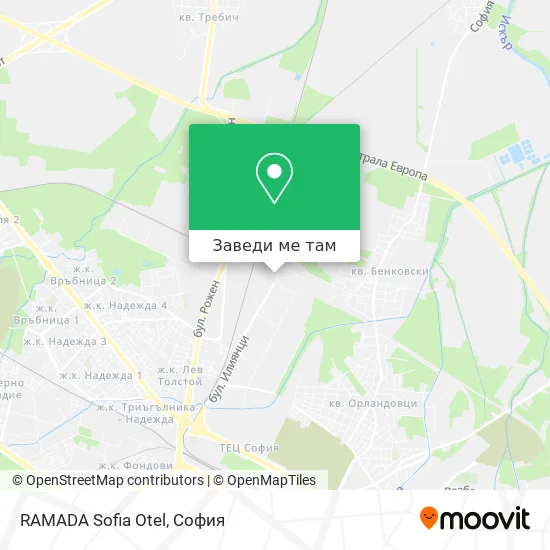 RAMADA Sofia Otel карта
