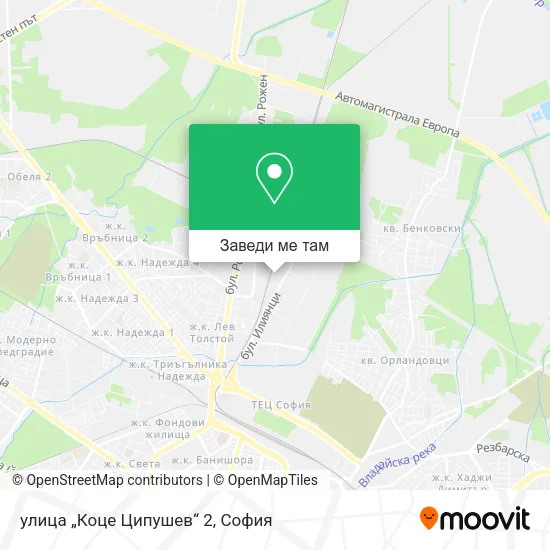 улица „Коце Ципушев“ 2 карта