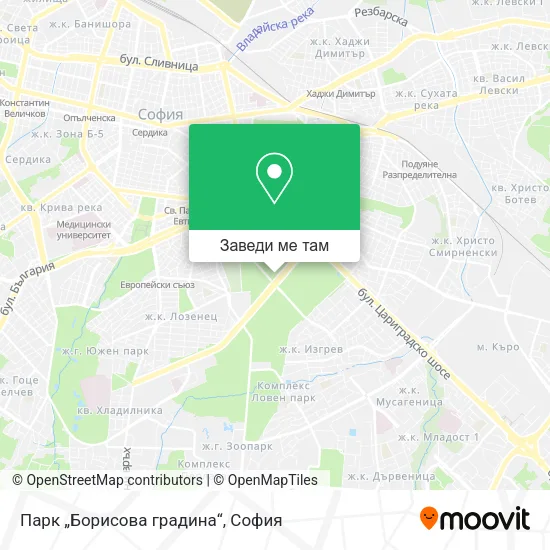 Парк „Борисова градина“ карта