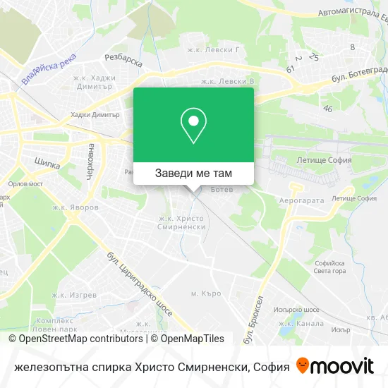железопътна спирка Христо Смирненски карта