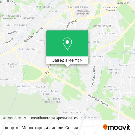 квартал Манастирски ливади карта