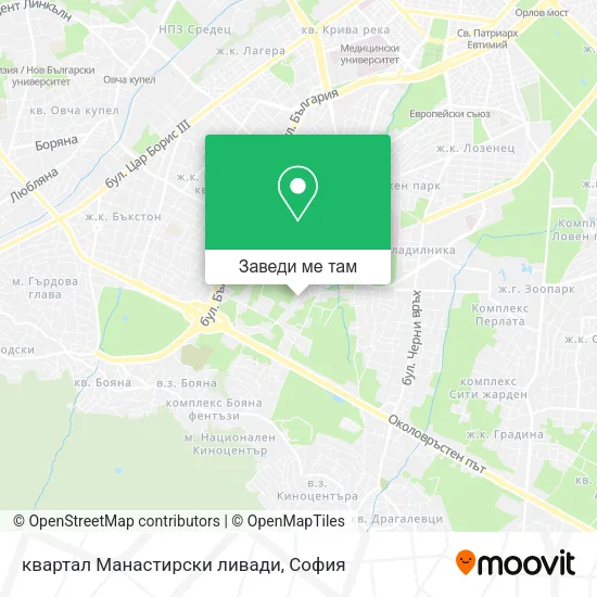 квартал Манастирски ливади карта