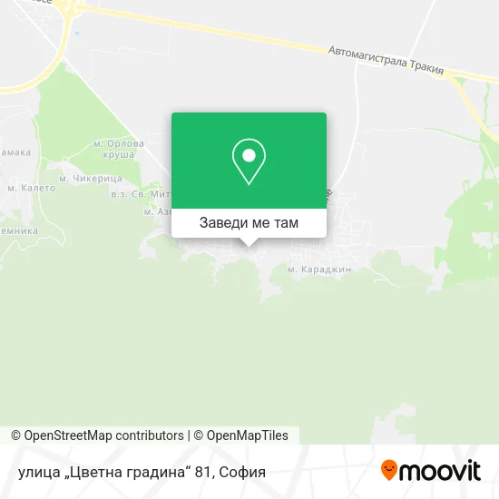 улица „Цветна градина“ 81 карта