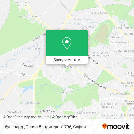 булевард „Панчо Владигеров“ 796 карта