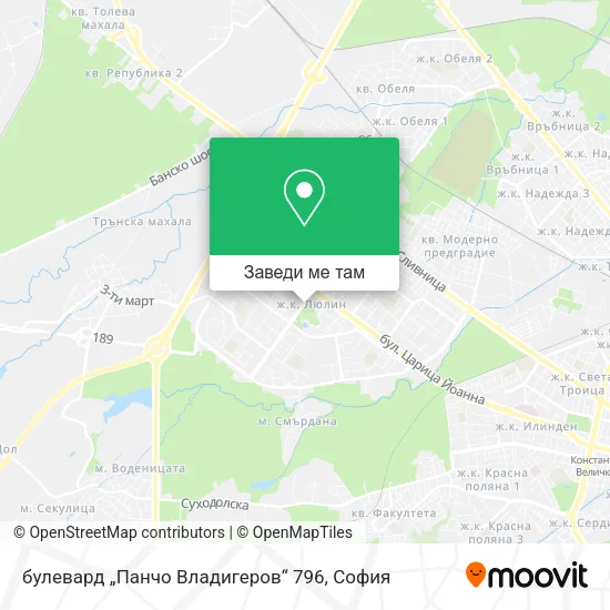 булевард „Панчо Владигеров“ 796 карта