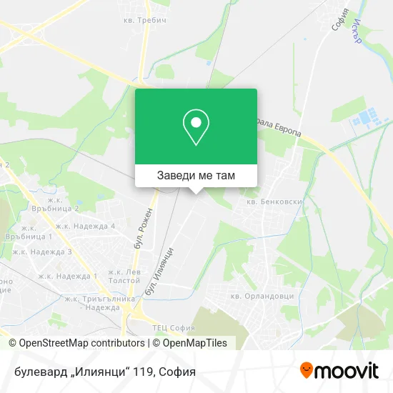 булевард „Илиянци“ 119 карта