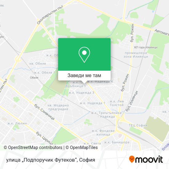улица „Подпоручик Футеков“ карта