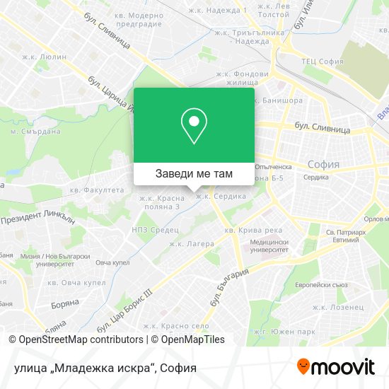 улица „Младежка искра“ карта