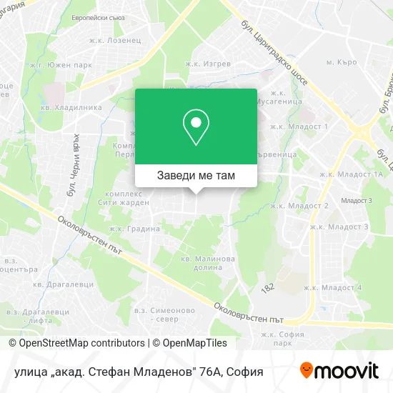 улица „акад. Стефан Младенов" 76А карта