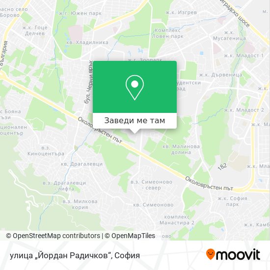улица „Йордан Радичков“ карта