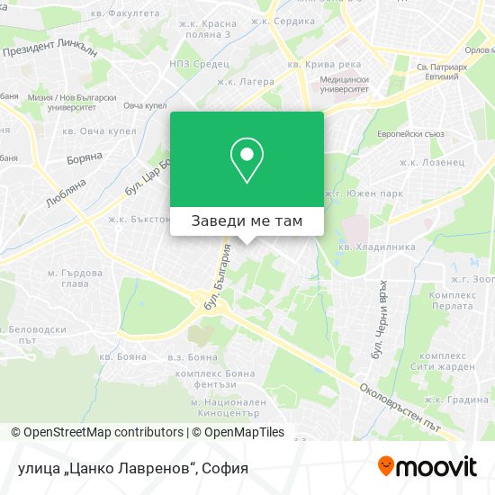 улица „Цанко Лавренов“ карта