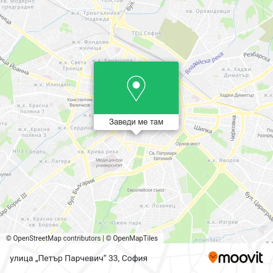 улица „Петър Парчевич“ 33 карта