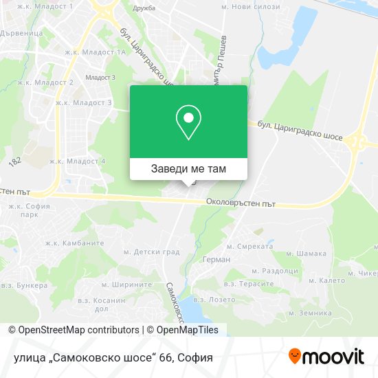 улица „Самоковско шосе“ 66 карта
