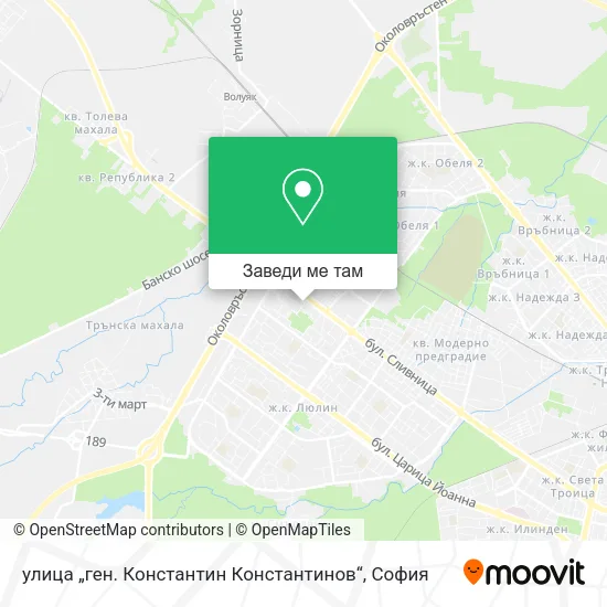 улица „ген. Константин Константинов“ карта