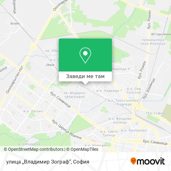 улица „Владимир Зограф“ карта