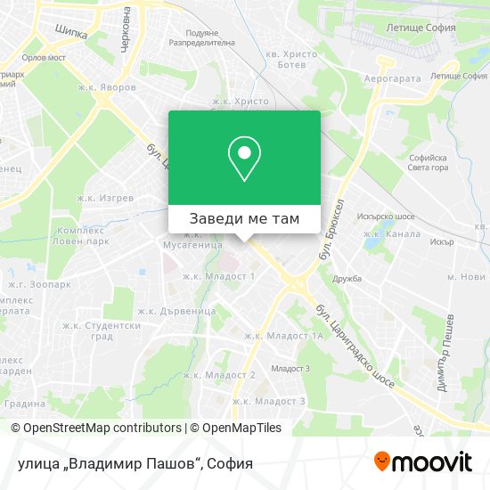улица „Владимир Пашов“ карта