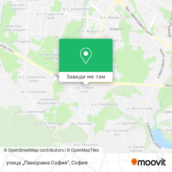 улица „Панорама София“ карта