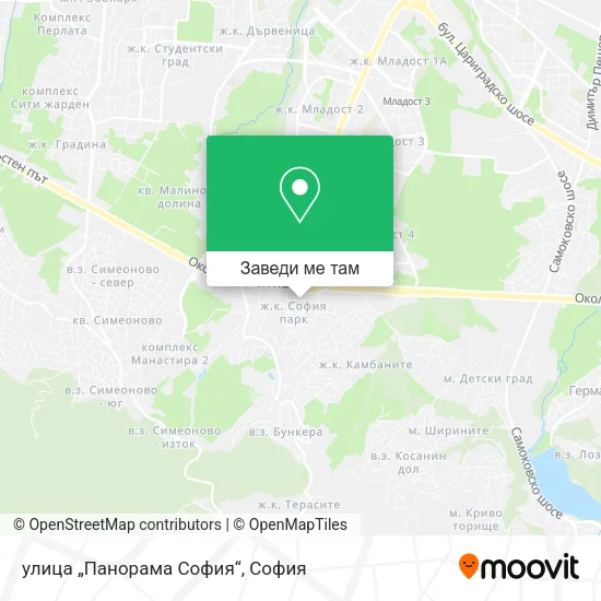 улица „Панорама София“ карта