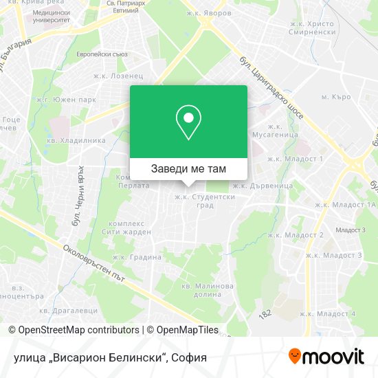 улица „Висарион Белински“ карта