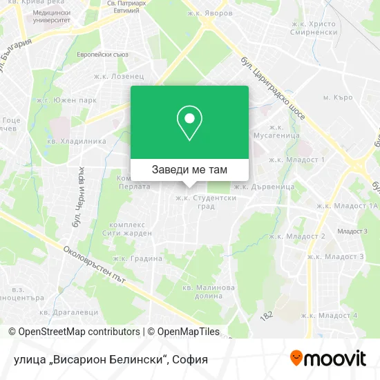 улица „Висарион Белински“ карта