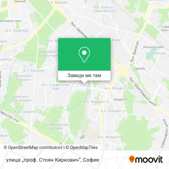 улица „проф. Стоян Киркович“ карта