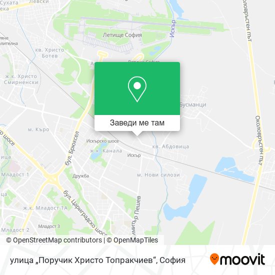 улица „Поручик Христо Топракчиев“ карта