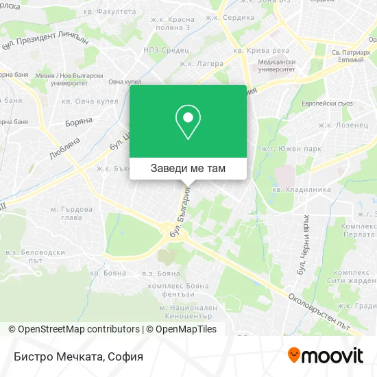 Бистро Мечката карта