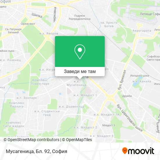 Мусагеница, Бл. 92 карта