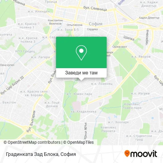 Градинката Зад Блока карта
