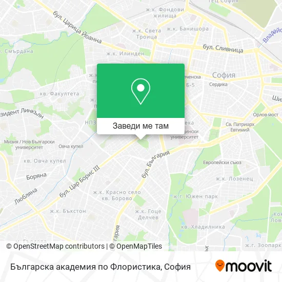 Българска академия по Флористика карта