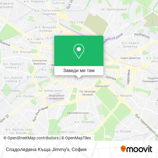 Сладоледена Къща Jimmy's карта