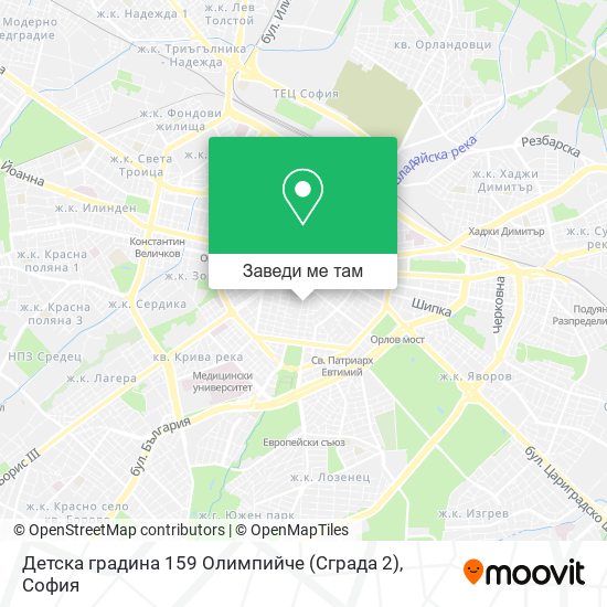 Детска градина 159 Олимпийче (Сграда 2) карта