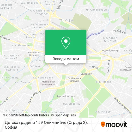 Детска градина 159 Олимпийче (Сграда 2) карта