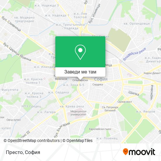 Престо карта
