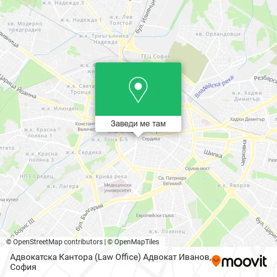 Адвокатска Кантора (Law Office) Адвокат Иванов карта