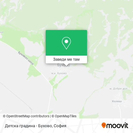 Детска градина - Бухово карта