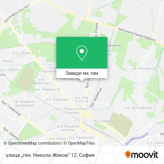 улица „ген. Никола Жеков“ 12 карта
