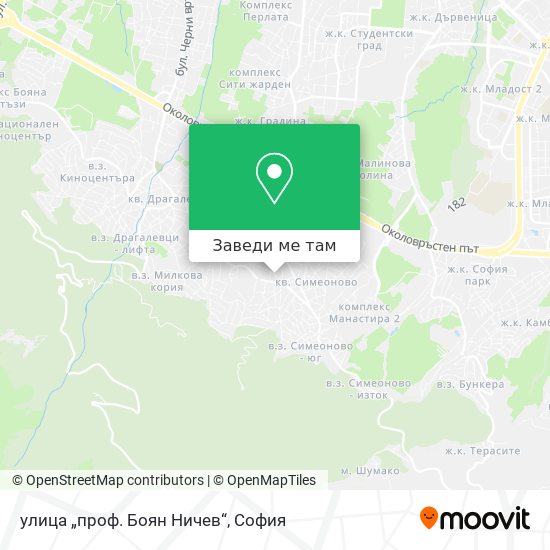 улица „проф. Боян Ничев“ карта