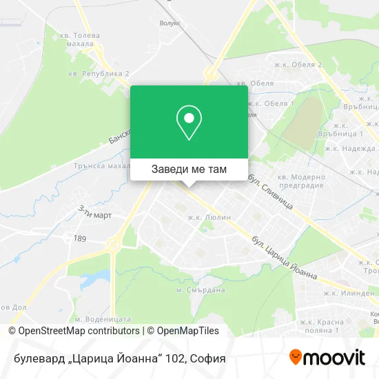 булевард „Царица Йоанна“ 102 карта