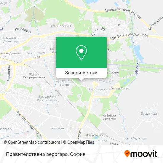 Правителствена аерогара карта