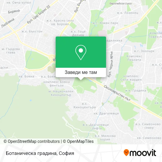 Ботаническа градина карта